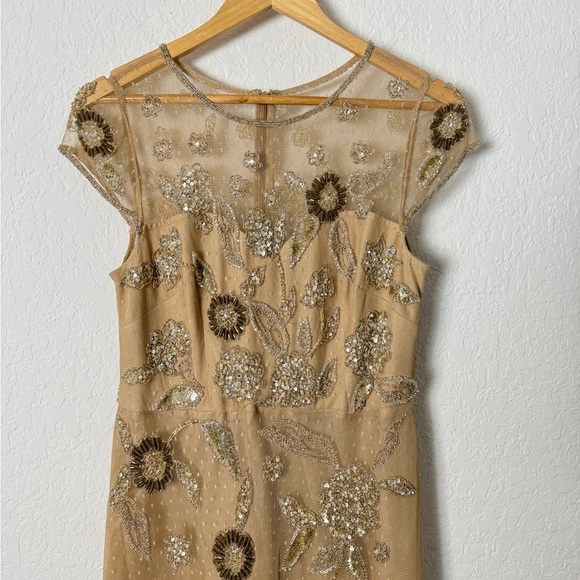 AIDAN MATTOX Floral Bead-Embroidered Gown - Picture 3 of 8